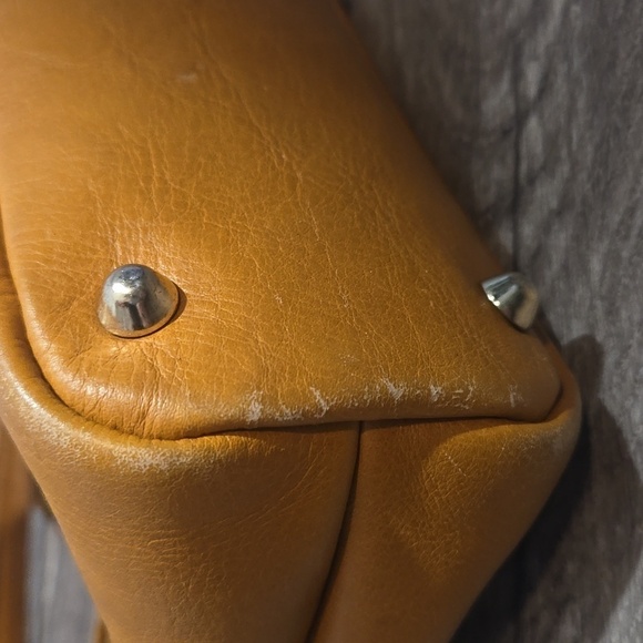 DIVINA FIRENZE ITALIAN Orange LEATHER CROSSBODY SHOULDER HANDBAG - Picture 9 of 15